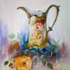 Yellow Rose And China Vase - Oil Paintings - By Camelia Elena, One Stroke Painting Artist