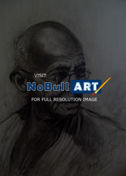 Gandhi - Gandhi - Charcoal Sketch