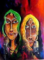 Abstract Figurative 2 - Acrylic Paintings - By Sumit Datta, Expressionism Painting Artist