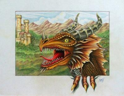 Recent Work - Dragon - Color Pencil