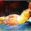 The Dreamer - Oil Pastel Paintings - By Abhisek Ghosh, Expressionist Painting Artist