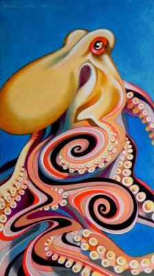 Animals - Psychedelic Octopus - Oil On Paper