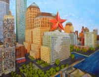 The Red Star - Oil On Canvas Paintings - By Federico Cortese, Surreal Painting Artist