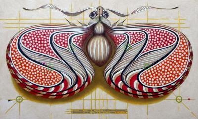 Animals - Fibonacci Butterfly - Oil On Paper