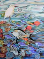 Memory Of The Coral Reef - Oil On Canvas Paintings - By Federico Cortese, Psychedelic Painting Artist