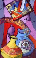 Still Life 3 - Acrylic On Canvas Paintings - By Pravin Mukhekar, Still Life Painting Artist