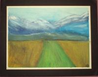 Watercolor Paintings - A View Of A Mountain In The Country - Watercolors