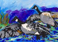 Geese - Acrylic Paintings - By Samuel Zylstra, Basic Painting Painting Artist