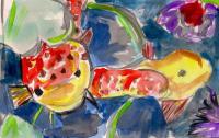 Koi Fish - Watercolor Paintings - By Samuel Zylstra, Basic Painting Painting Artist