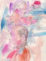 Vets Dementia Ward - Watercolor Paintings - By Samuel Zylstra, Quick Sketch Painting Artist