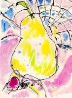 Still Life - Spider And Pear - Watercolor