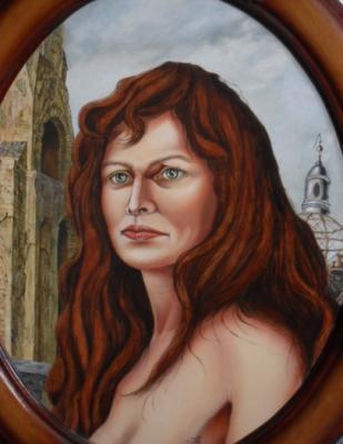 Vanitas - Portrait Frau Cn Ma - Oil On Wood