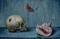 Vanitas-Memento Mori - Oil On Wood Paintings - By Uko Post, Realistic Painting Artist