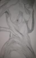 The Pose - Pencil Drawings - By Melius Bryan Daniel, Figurative Drawing Artist