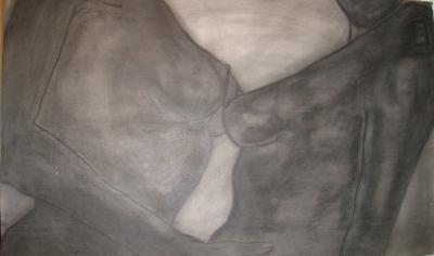 Figurative - Lovers Embrace - Charcoal