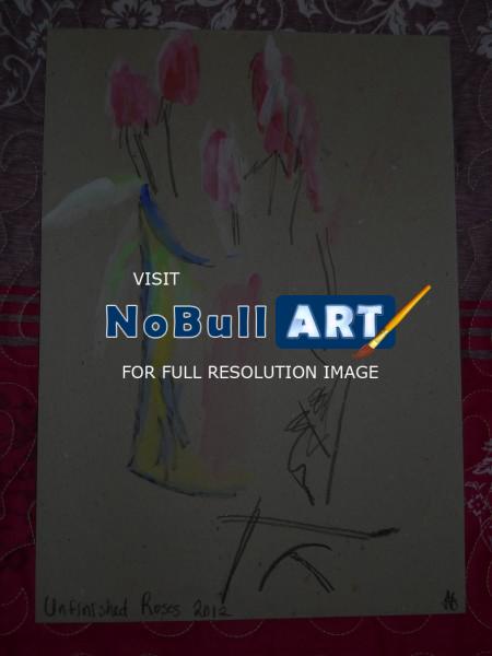 Jazz Art - Vietnam Paintings - Unfinished Roses - Acrylic On Hardboard