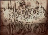 Nightclub - Pencil Paintings - By Lauren Spitzberg, Humorous Painting Artist