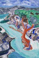 Oil Pastel - Mountain River - Oil Pastel