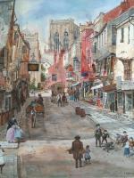 Historic Places - Chester Uk After A Louise Rayner Watercolor - Oil