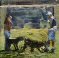 Day Paintings - The Encounter - Encaustic On Panel