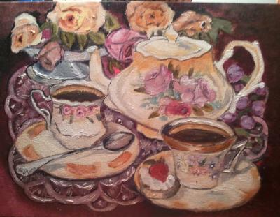 Still Life - Tea Party - Oil