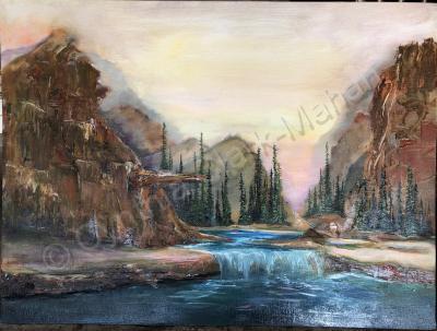 Landscape - Mountain Serenity - Oil