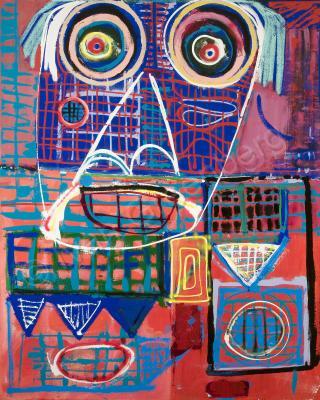 Expressionism Abstract - Face In The City - Acrylic On Canvas