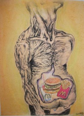 Drawings - Mcdouble Trouble - Charcoal And Pastel