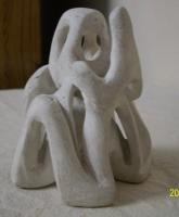 Untitled-6 - White Cement Sculptures - By Dinesh Sisodia, Abstract Sculpture Artist