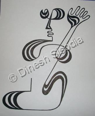 Drawing - The Lady - Black Ink Pen