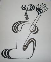 The Lady - Black Ink Pen Drawings - By Dinesh Sisodia, Imagenary Art Drawing Artist