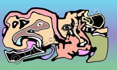 Decorative - The Faces-3 - Mixed Media