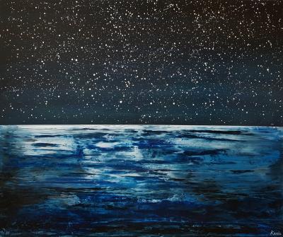 Conception - Starry Night - Mixed Media Acrylic On Canvas