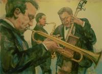 Jazz Men - Watercolor Paintings - By Matthew Thornburg, Realism Painting Artist