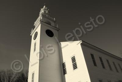 Architectural - Jaffrey Meetinghouse In Bw - Sony A200 Dslr