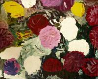 Russian Flowers - Asters Still Life - Oil On Cardboard