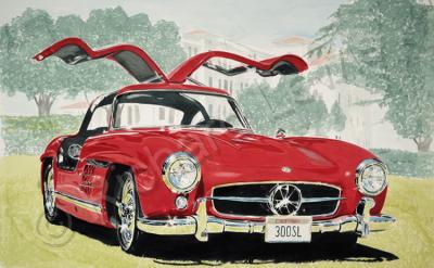 Automotive - Gullwing - Watercolor