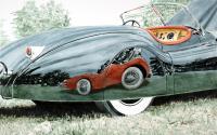 Xk120 On Xk140 - Watercolor Paintings - By Richard Lewis, Realism Painting Artist