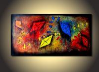 Kites - Acrylic Paintings - By Fernando Garcia, Abstract Painting Artist