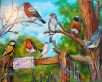 Local Birds - Acrylic Paintings - By Malc Lane, Fine Art Painting Artist