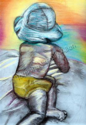 Portrait - Beach Baby - Pastel On Paper