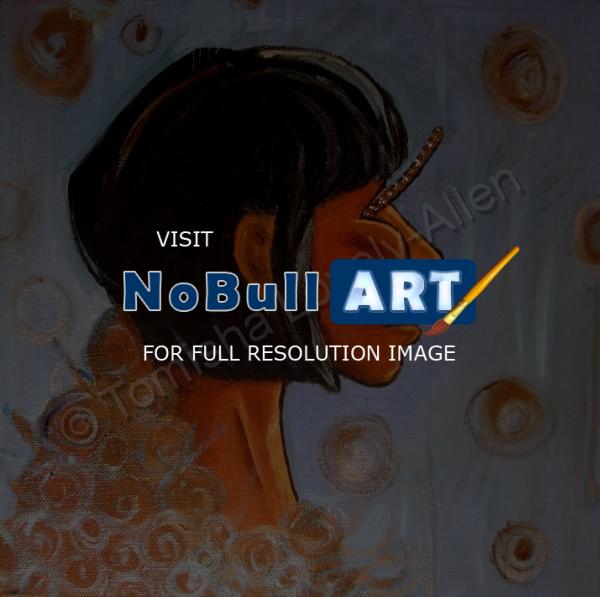 Decorative - Woman W Bob - Acrylic On Canvas