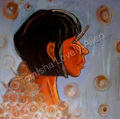 Decorative - Woman W Bob - Acrylic On Canvas