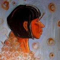 Decorative - Woman W Bob - Acrylic On Canvas