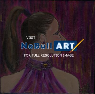 Decorative - Decorative Woman W Ponytail - Acrylic On Canvas
