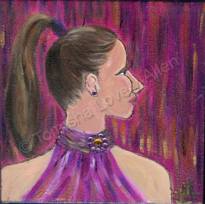 Decorative - Decorative Woman W Ponytail - Acrylic On Canvas