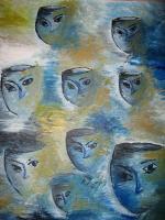 Faces In The Wind - Acrylics Paintings - By Nicole Shirko, Modern Painting Artist