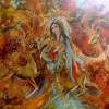 Iranian Painting-The Warmth Of Love - Oil Colour Paintings - By Sonia P, Miniature Painting Artist