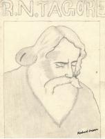 R N Tagore - Pencil  Paper Drawings - By Rahul Insan, Black And White Drawing Artist