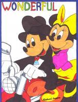 Mickey Mouse - Marker Pen  Paper Paintings - By Rahul Insan, Pointillism Painting Artist